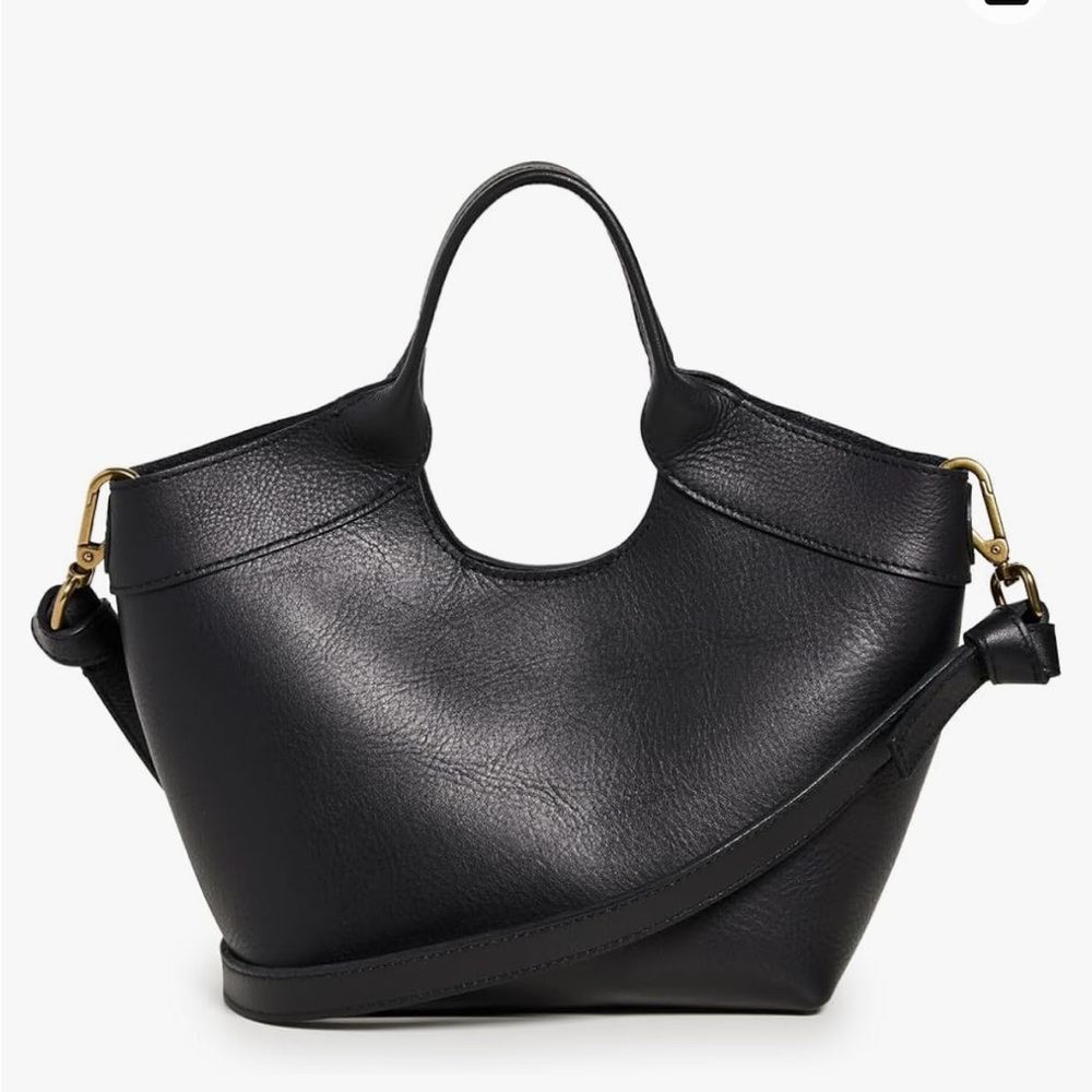 Madewell Mini Sydney Cutout Tote in Black Leather